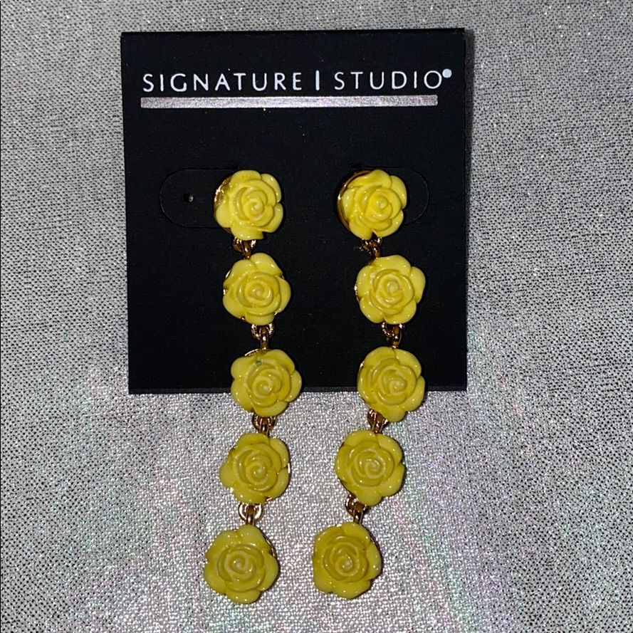 Yellow Flower Earrings.